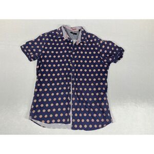 Ted Baker London Short Sleeve Button Down Shirt Men's Blue Floral Print 4